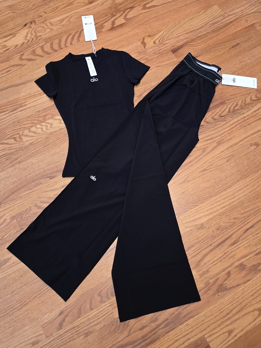 ALO Yoga Black Wide Leg High-Rise Pants